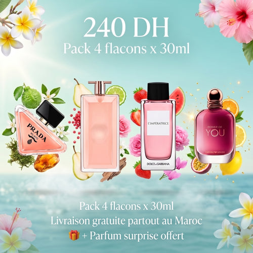 364 - PACK WOMEN FRUITS 30ML X 4 + PARFUM SURPRISE