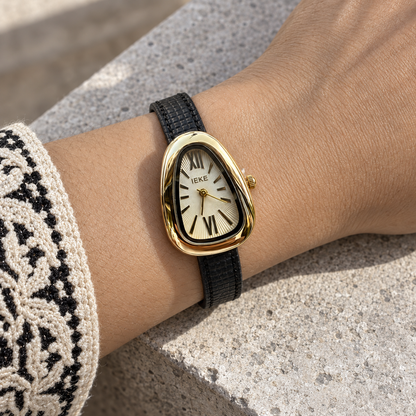 Montre Femme IEKE Élégance Dorée – Bracelet Noir