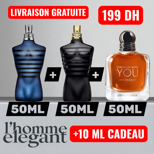 PACK L'HOMME ELEGANT 50ML X 3 +10 MLCADEAU